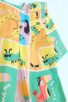 Multicolor zoo crew cotton printed girls iris dress with 3