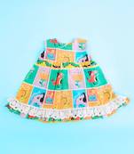 Multicolor zoo crew cotton printed peony baby girl dress