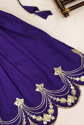Elegant blue  embroidered kids' lehenga set 3