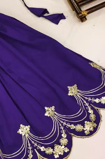 Elegant blue  embroidered kids' lehenga set