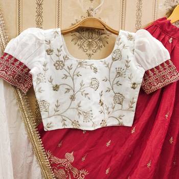 Royal lehenga set in regal red & white 2