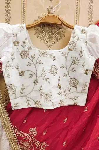 Royal lehenga set in regal red & white