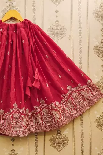 Royal lehenga set in regal red & white