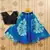 Blue floral printed lehenga with ruffle blouse
