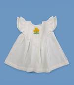 White marigold cotton baby girl iris dress