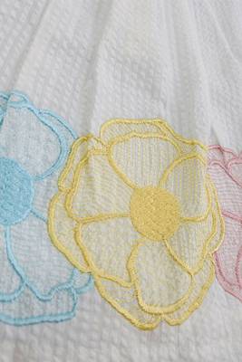 White flowers cotton embroidered girls dress 3