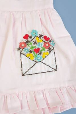 pink cotton embroidered love letter girls jabla dress 3