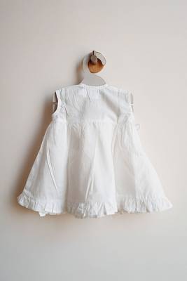 White rabbit cotton embroidered girls jabla dress 2