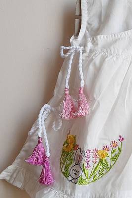 White rabbit cotton embroidered girls jabla dress 3