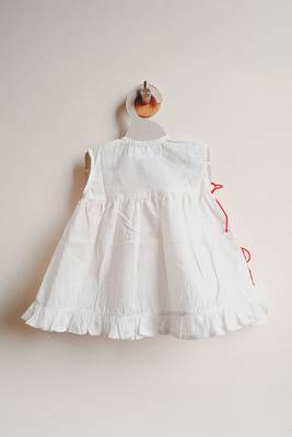 White rose cotton embroidered girls jabla dress 2