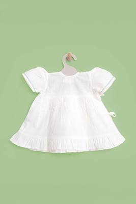 White snail garden cotton slub embroidered girls jabla wrap dress 2