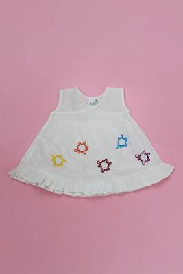 white splash cotton white embroidered girls dress 1