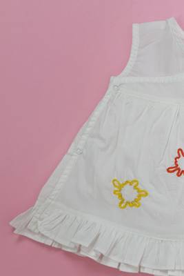white splash cotton white embroidered girls dress 2