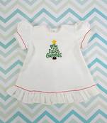 White cotton embroidered baby girl puff sleeve my first christmas dress