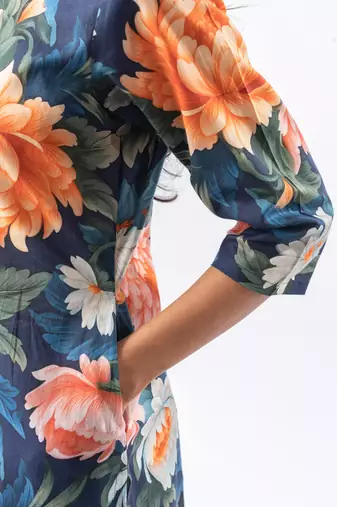 Bold floral cotton printed kurta set