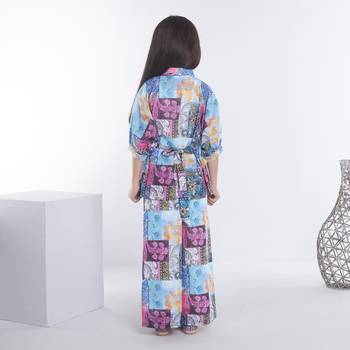 Multicolor printed blended cotton kafta style co-ord set 2