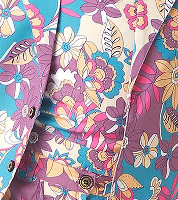 Purple printed cotton jacket with pant co-ord set 5