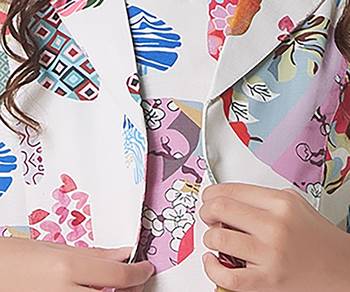 Offwhite printed cotton jacket with pant co-ord set 5