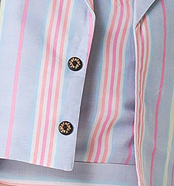 Multicolor Stripe printed cotton jacket with pant co-ord set 5
