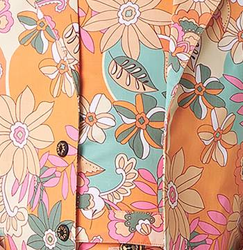 Mustard printed cotton jacket with pant co-ord set 5