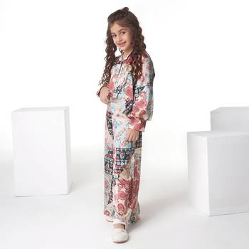 Multicolor printed cotton blend shirt collar co-ord set 3