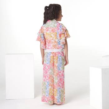 Multicolor floral printed embroidery cotton blend co-ord set 2