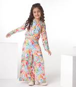 Multicolor abstract floral print cotton co-ord set