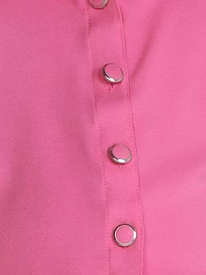 Pink solid cotton blend crop top with harem pant co-ord set 5