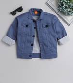 Air force solid denim front pocket jacket