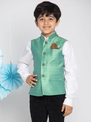  Green Nehru Jacket for boys 1
