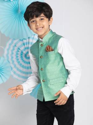  Green Nehru Jacket for boys 2