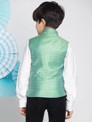  Green Nehru Jacket for boys 3