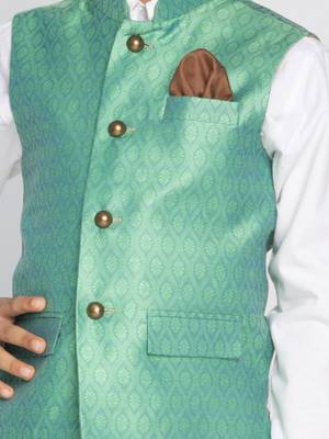  Green Nehru Jacket for boys 4