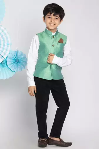  Green Nehru Jacket for boys