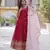 Dark-magenta faux blooming  anarkali with dupatta