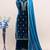 Teal embroidered 9000 velvet semi stitched salwar suit (Without Potibag)