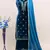 Teal embroidered 9000 velvet semi stitched salwar suit (Without Potibag)