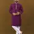 Purple matka silk silver jari and embroidered buti men's kurta with pyjama