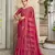 magenta poly viscose georgette geometric pattern banarasi saree