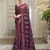 violet poly viscose georgette geometric pattern banarasi saree