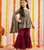  girls' grey tunic and sharara