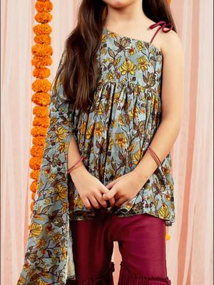  girls' grey tunic and sharara 3