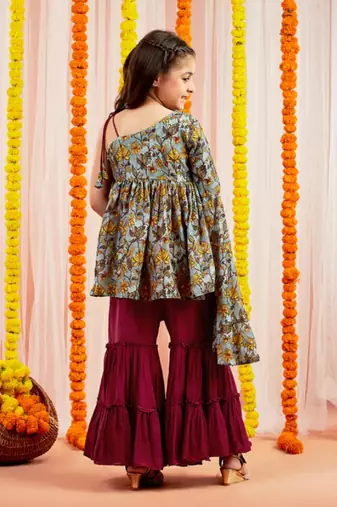  girls' grey tunic and sharara