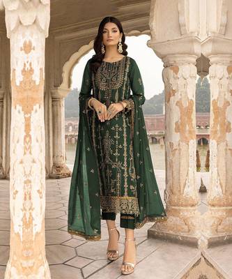 Forest Green Festive Salwar Suit for Women 1