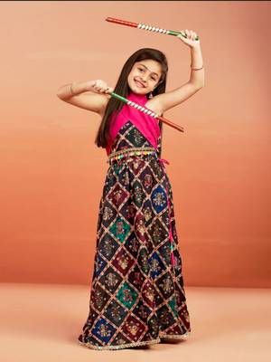  girls' multi color lehenga set 1
