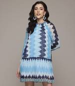 Blue auriane short dress by label ritu kumar