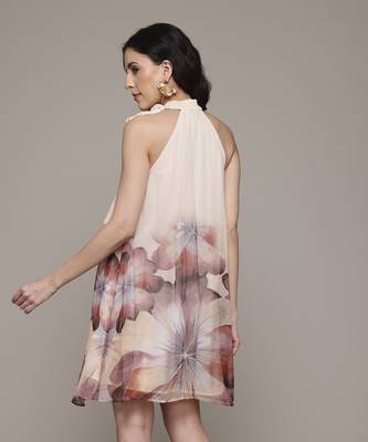 Peach evie short dress by label ritu kumar 2