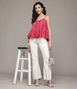 Red penelope short top by label ritu kumar