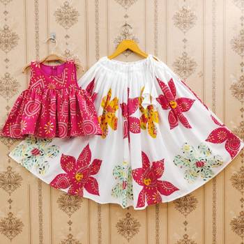 Floral printed lehenga with kedia style blouse 1
