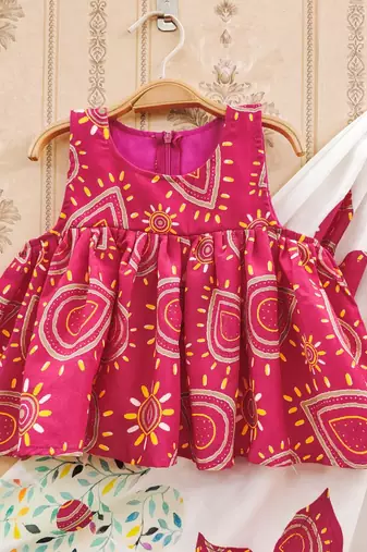 Floral printed lehenga with kedia style blouse